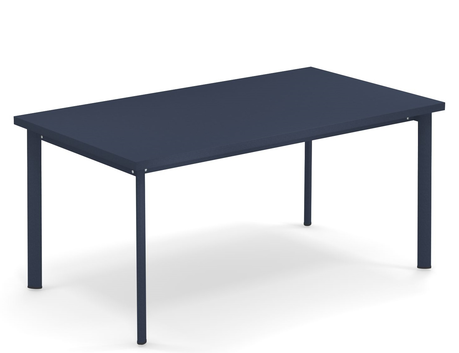 Blauer Star Tisch von Emu für den Außenbereich, rechteckig und modern, freigestellt.