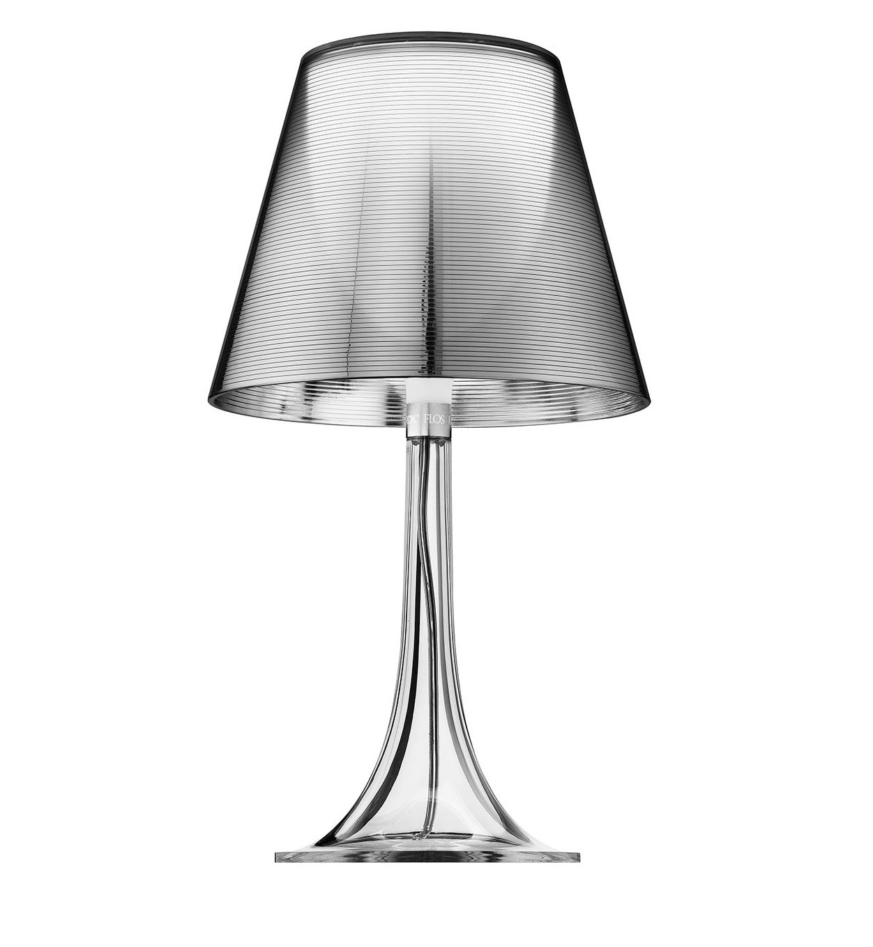 Silberne Miss K Tischleuchte von Flos: Elegante Designerlampe für Nachttisch oder Schreibtisch.