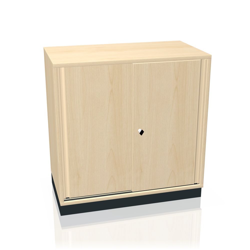 Allvia Schiebetürenschrank von Assmann Büromöbel in Buche Dekor, ideal für Büro und Homeoffice.
