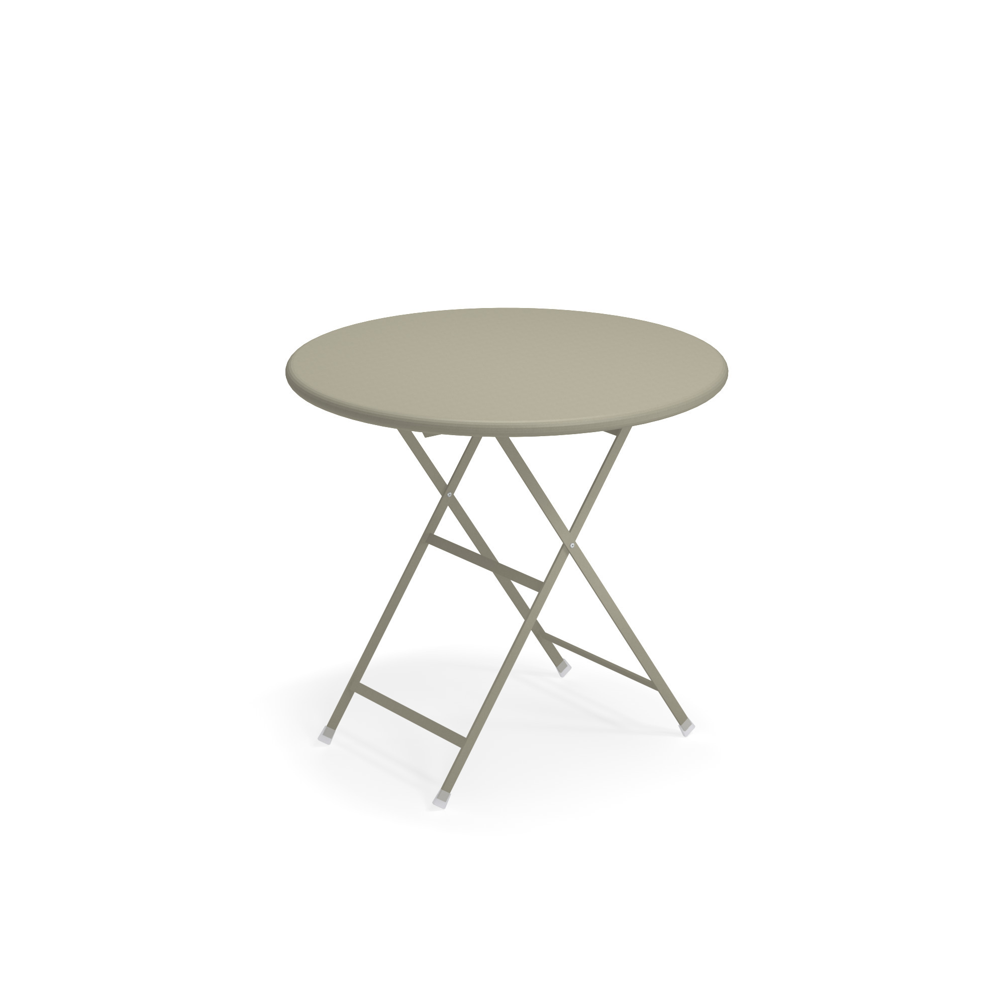 Arc en Ciel Klapptisch rund emu in Taupe, ideal für Balkon und Garten.