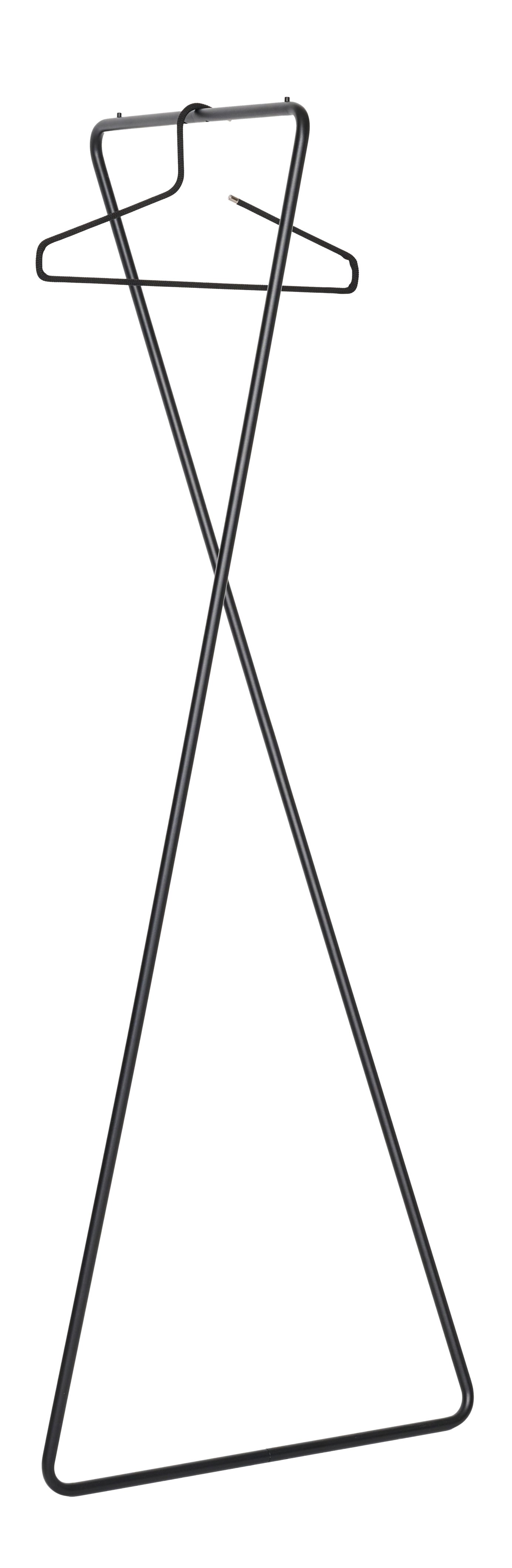 Schwarze Linnea Wandgarderobe von Schönbuch mit minimalistischem Design und einem Kleiderbügel.