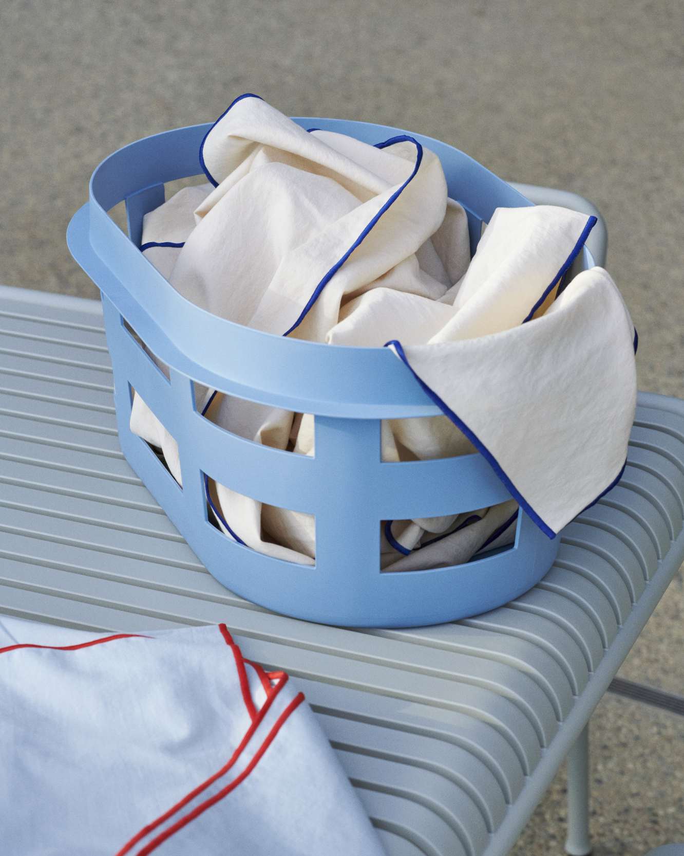 Waskorf S RECYCLED Hay Soft blauw