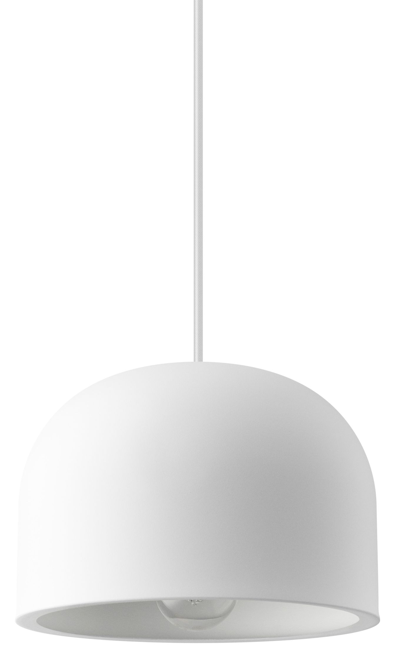 Weiße Quay Hängeleuchte von Eva Solo mit minimalistischem Design und sanftem Licht.