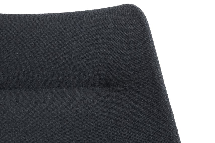 Detailaufnahme des dunkelgrauen Hay 02 Lounge Sessels mit Stoffbezug, ideal für modernes Wohnzimmerdesign.