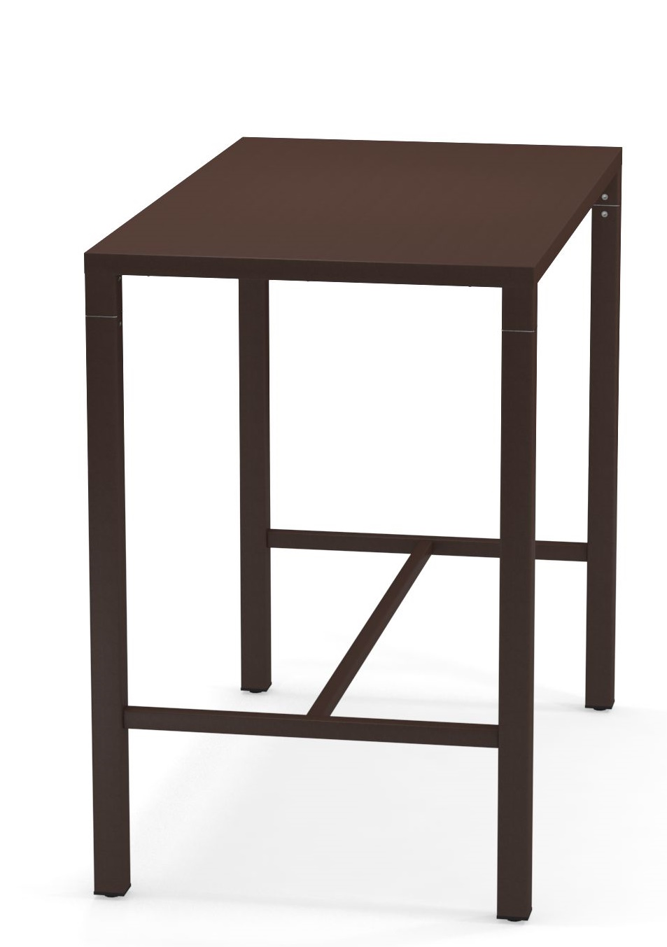 Quadratischer, brauner Nova Hochtisch von Emu für den Außenbereich, ideal für Garten und Terrasse.
