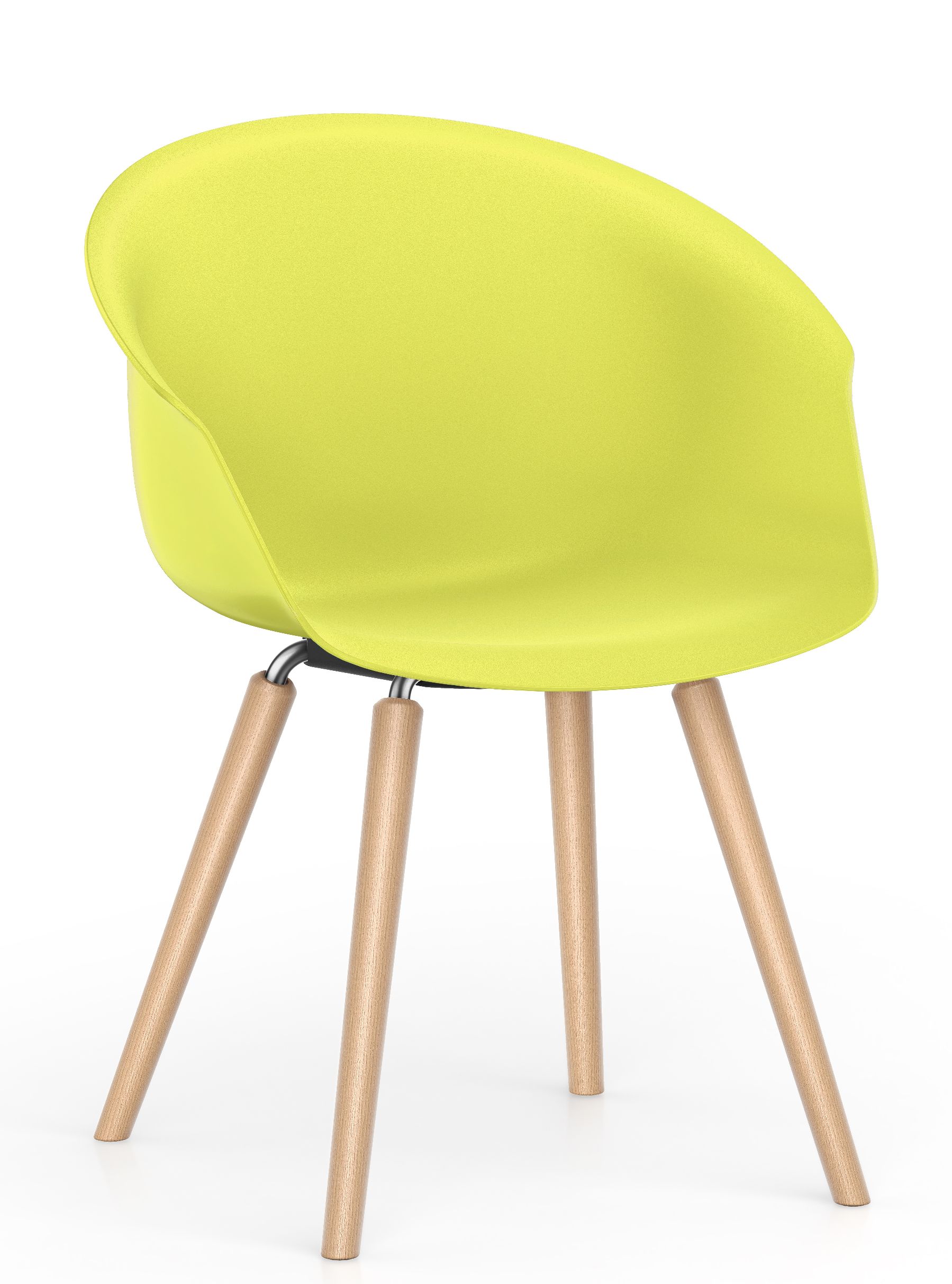 Shuffleis clubfauteuil met vier poten van hout, Interstuhl