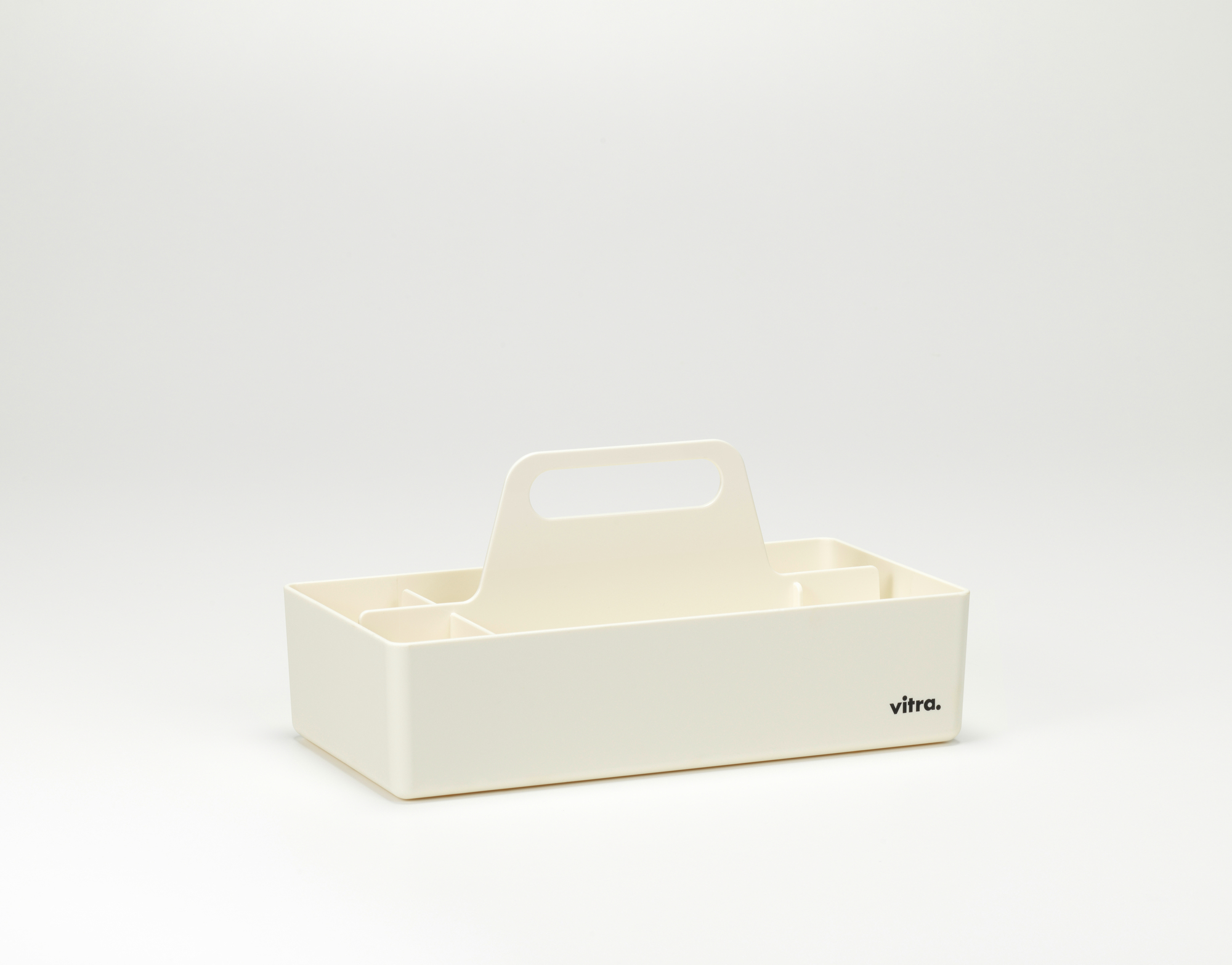 Vitra Toolbox in Weiss: Praktische Organisationsbox mit Tragegriff und Fächern für Büro, Werkstatt oder Zuhause.