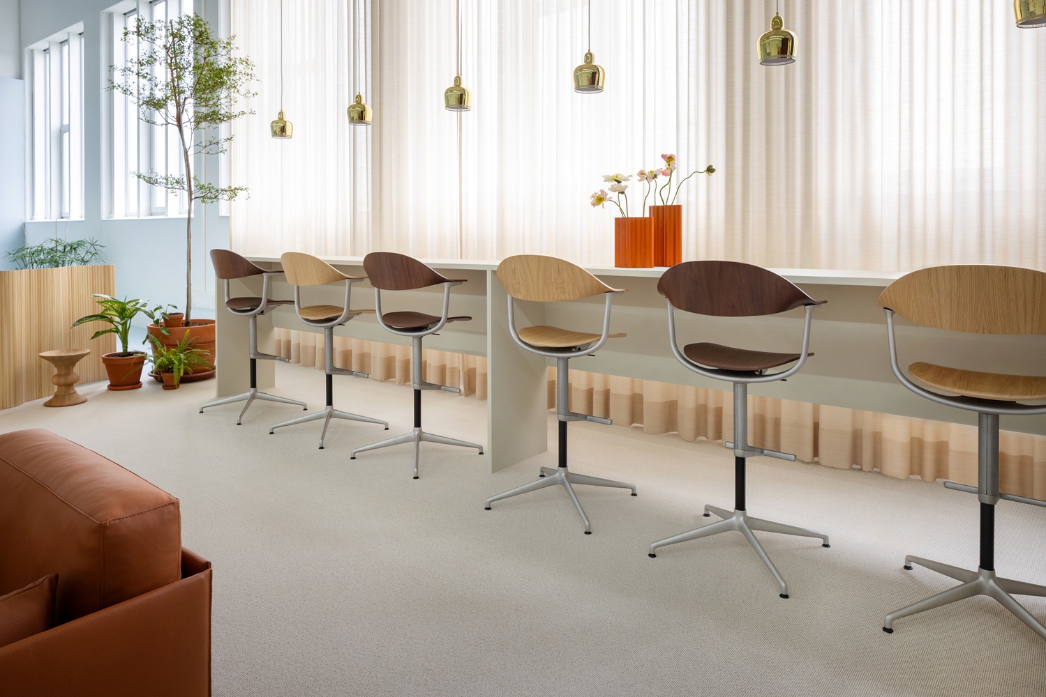 Mynt High Bureau draaistoel zitting/rugleuning multiplex Vitra