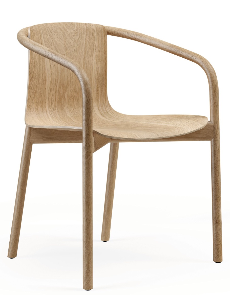 Osuu Chair von Walter Knoll, ein moderner Holzstuhl mit Armlehnen und minimalistischem Design.