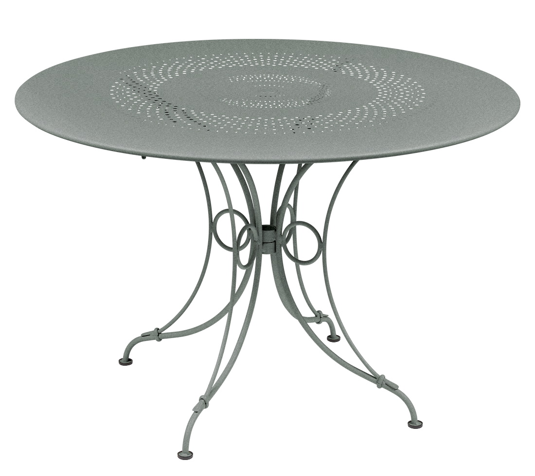 Fermob 1900 Gartentisch, rund, Durchmesser 117 cm, aus Metall, für den Außenbereich.
