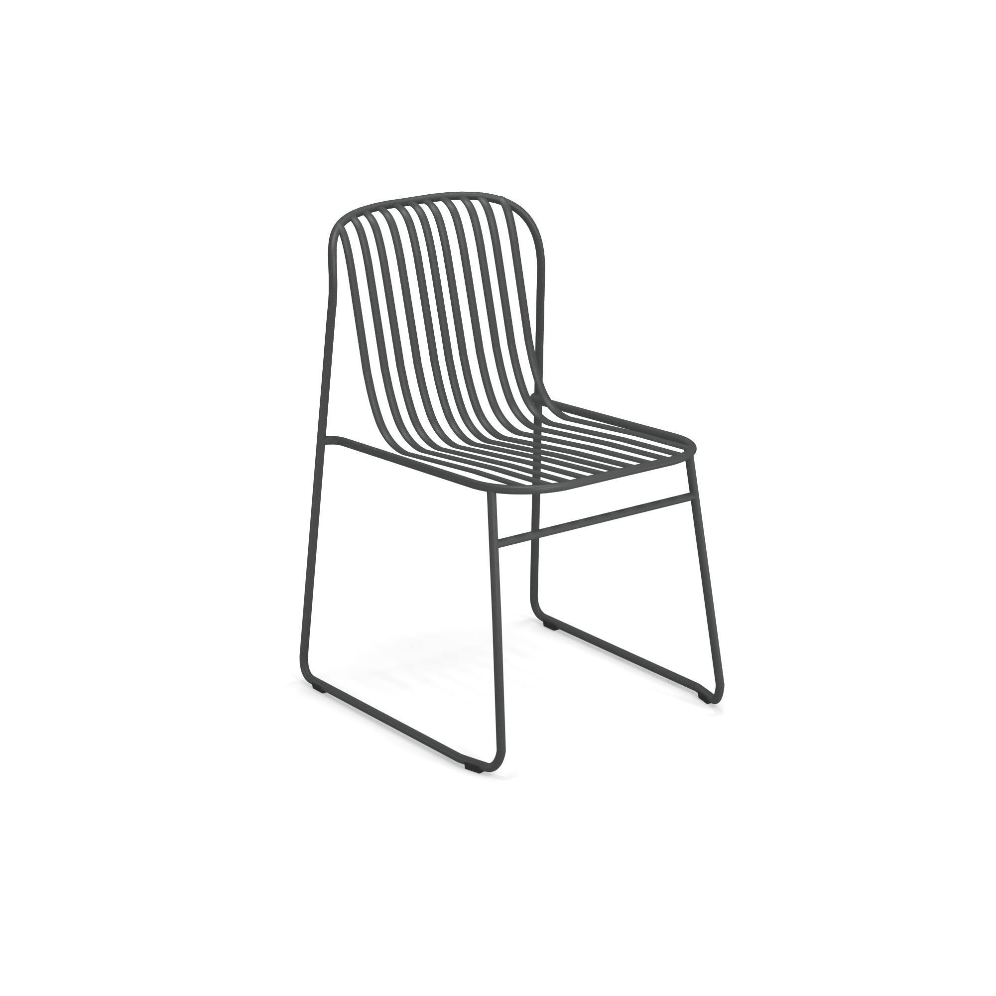 Riviera Stuhl aus Metall in Antik Eisen Optik für Garten und Terrasse.