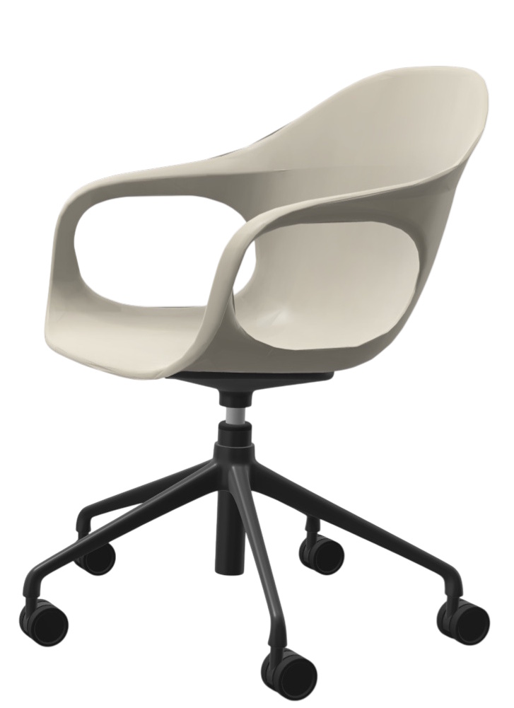 Elephantino fauteuil met vijfpootsonderstel en wieltjes van KRISTALIA