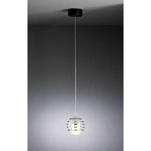 Tecnolumen Bulo Pendelleuchte: Runde Hängelampe mit horizontalen Streifen, modernes Design für Wohnzimmer und Esszimmer.