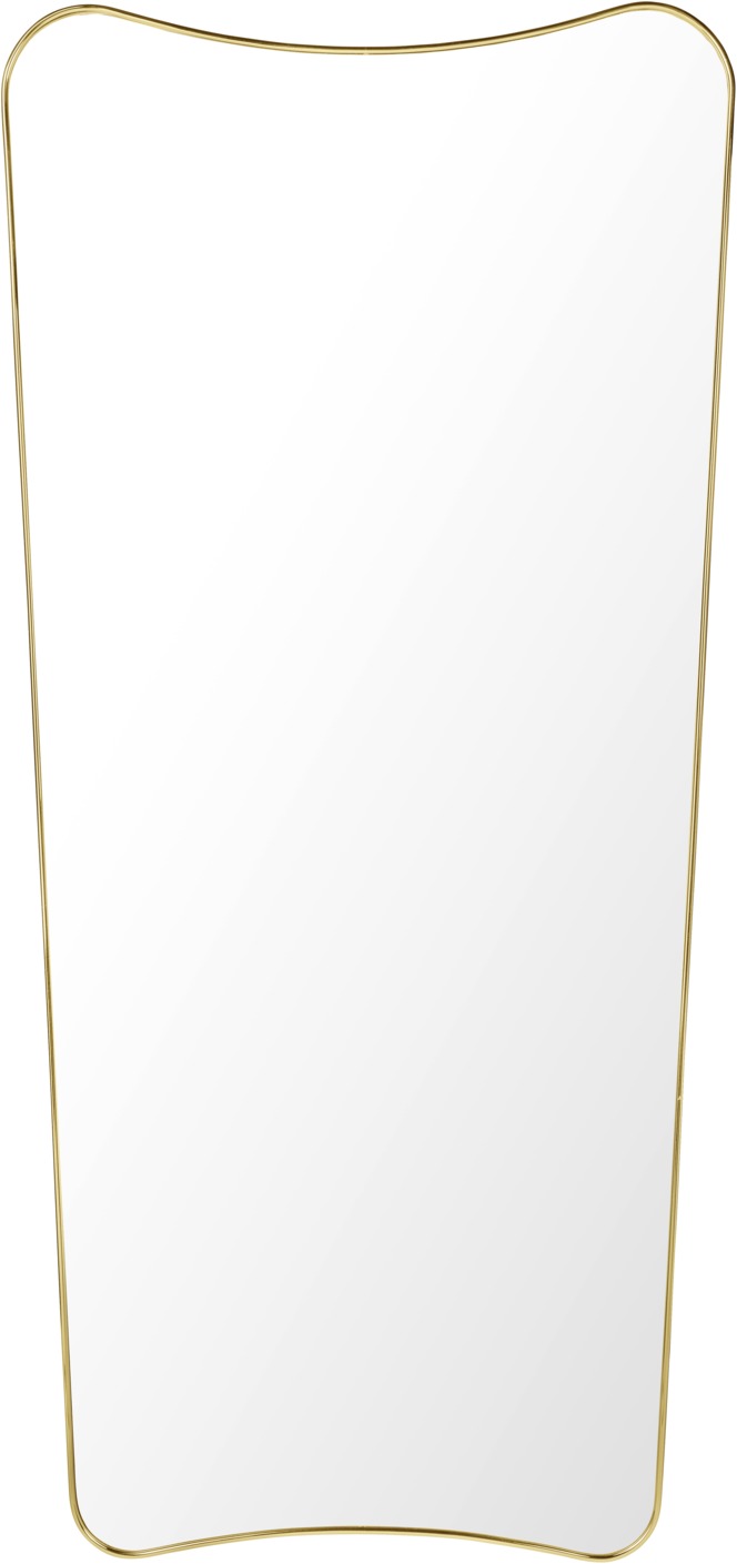 F.A. 33 Wandspiegel von Gubi, groß, mit Messingrahmen, modernes Design für Wohnraum.