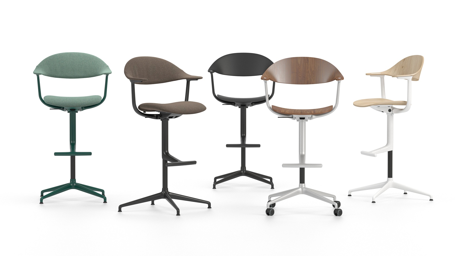 Mynt High draaistoel zitting/rugleuning van kunststof Vitra