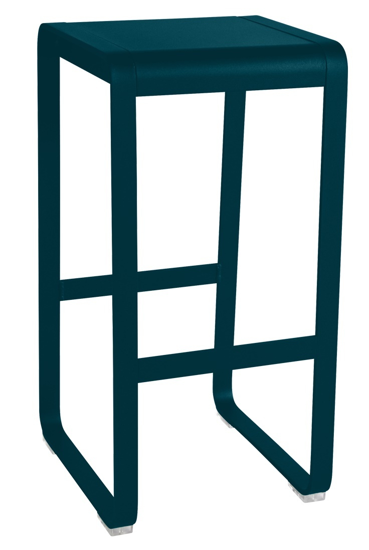 Blauer Bellevie Barhocker von Fermob für den Außenbereich, modernes Design, Gartenmöbel.