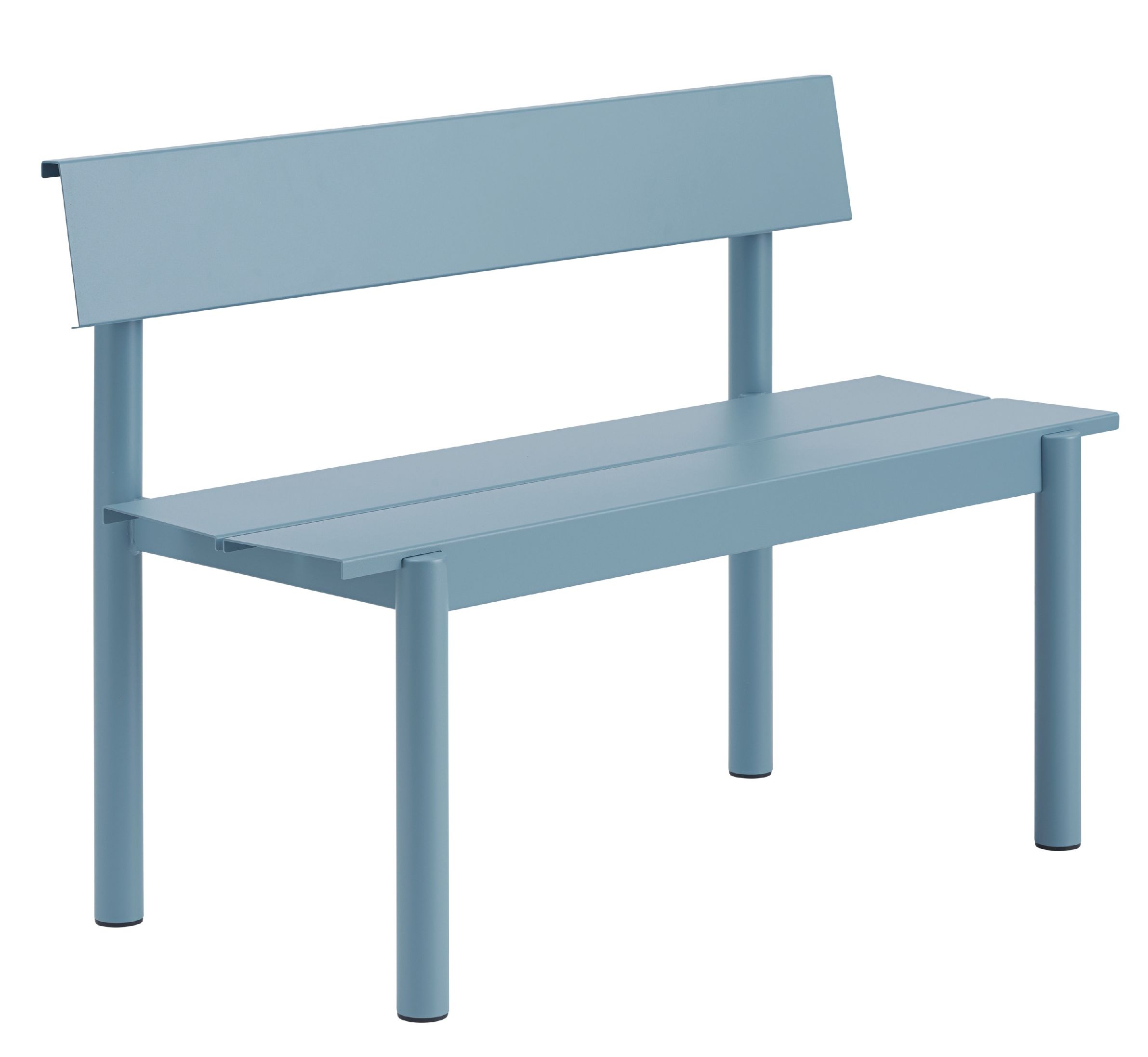Linear Steel Bench: buitenbank met rugleuning 110 x 34 cm Muuto