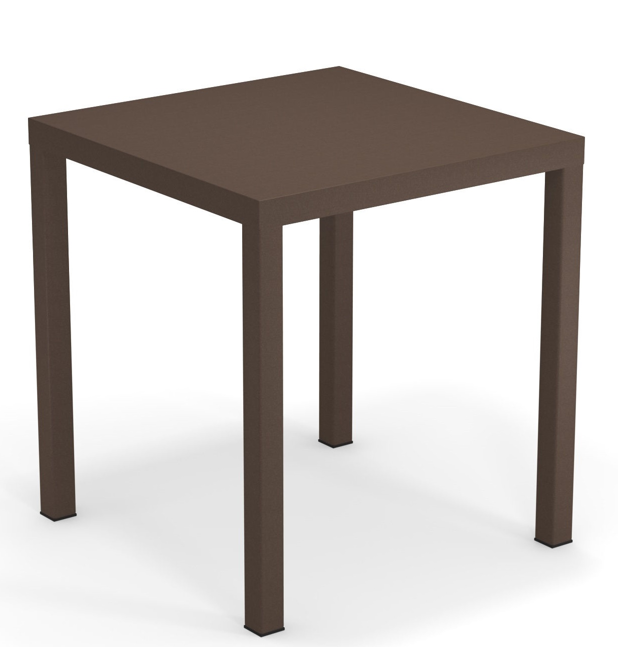 Quadratischer, brauner Nova Tisch von Emu für den Außenbereich, ideal für Garten und Terrasse.