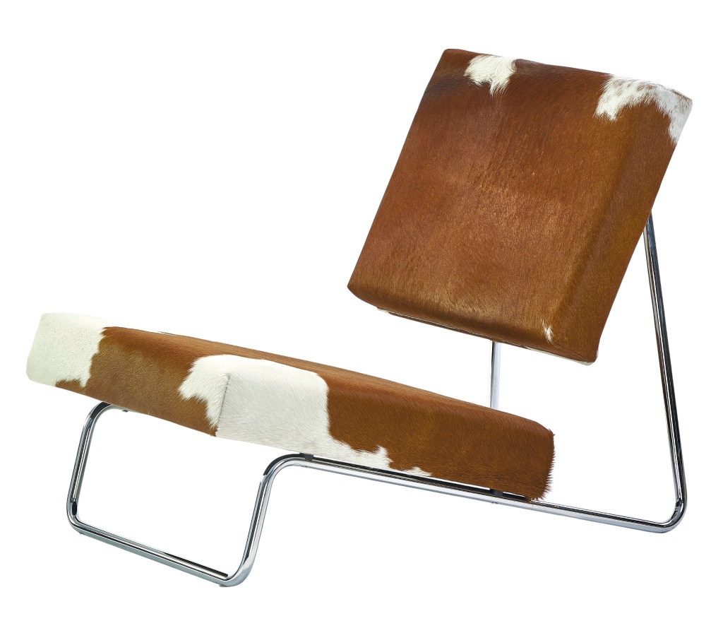 Hirche Lounge Chair fauteuil met koeienhuid Richard Lampert