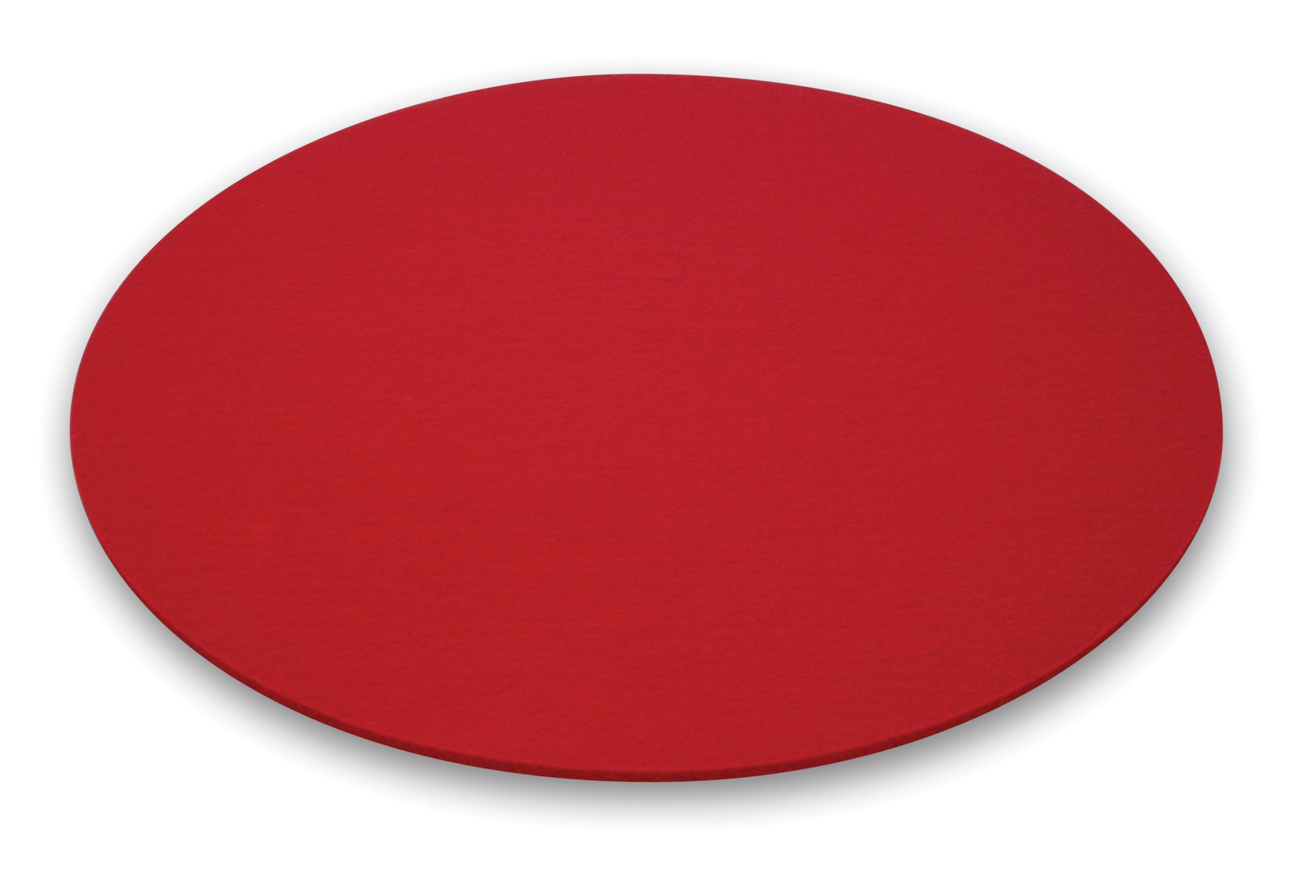 Roter Filzuntersetzer, runder Tischuntersetzer aus Filz, schützt Oberflächen vor Kratzern und Hitze, modernes Küchendekor.