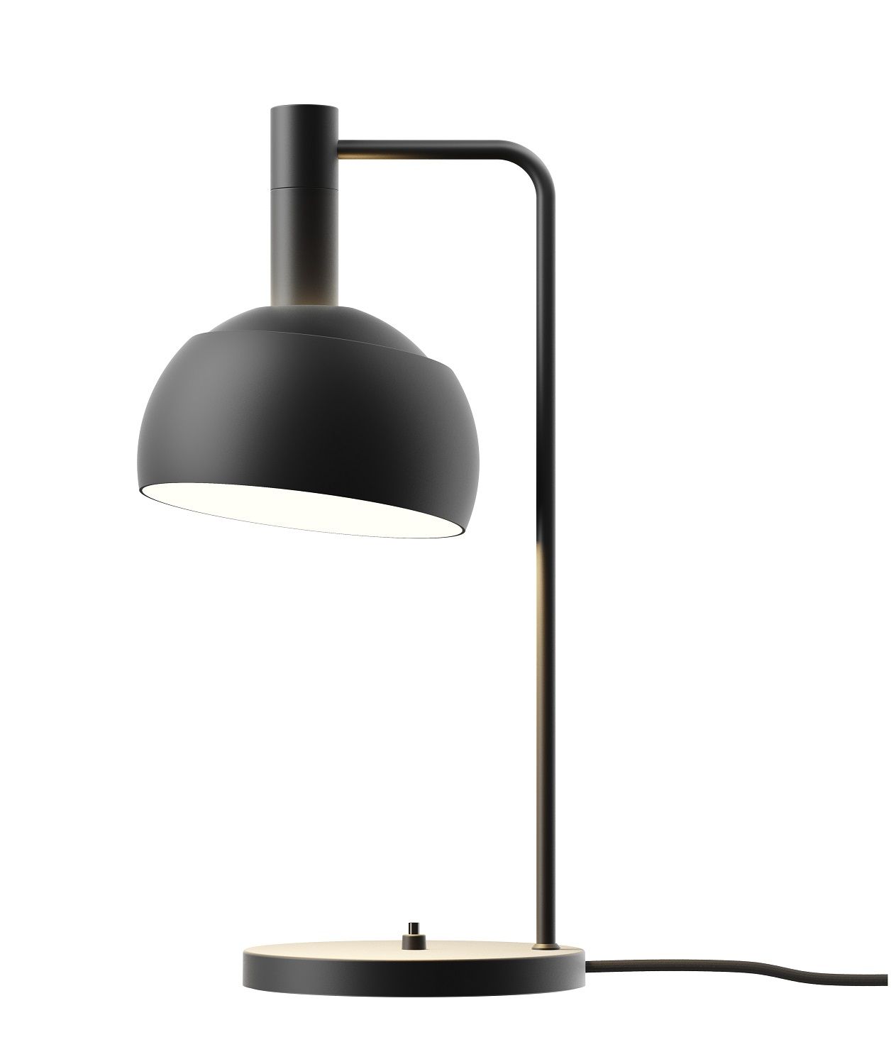 Schwarze FJ Elements Tischleuchte von Louis Poulsen, moderne Schreibtischlampe mit indirektem Licht für Büro und Wohnzimmer.
