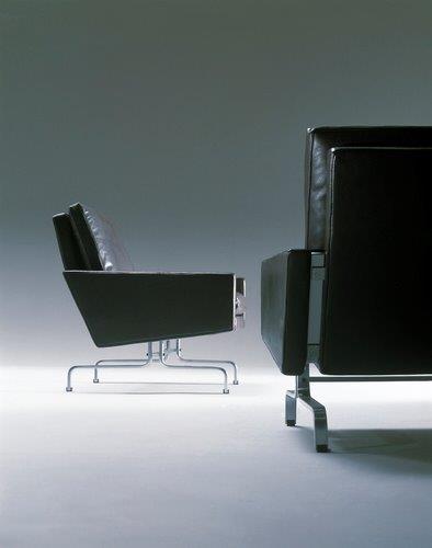 PK 31 Loungesessel von Fritz Hansen, Leder, Stahlgestell, modernes Design, bequemer Sessel.