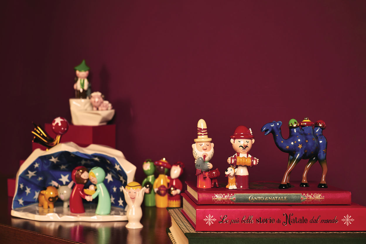 Alessi Weihnachtsfiguren "Happy Eternity Baby" AGJ01, Krippe und Kamel, festliche Weihnachtsdekoration.