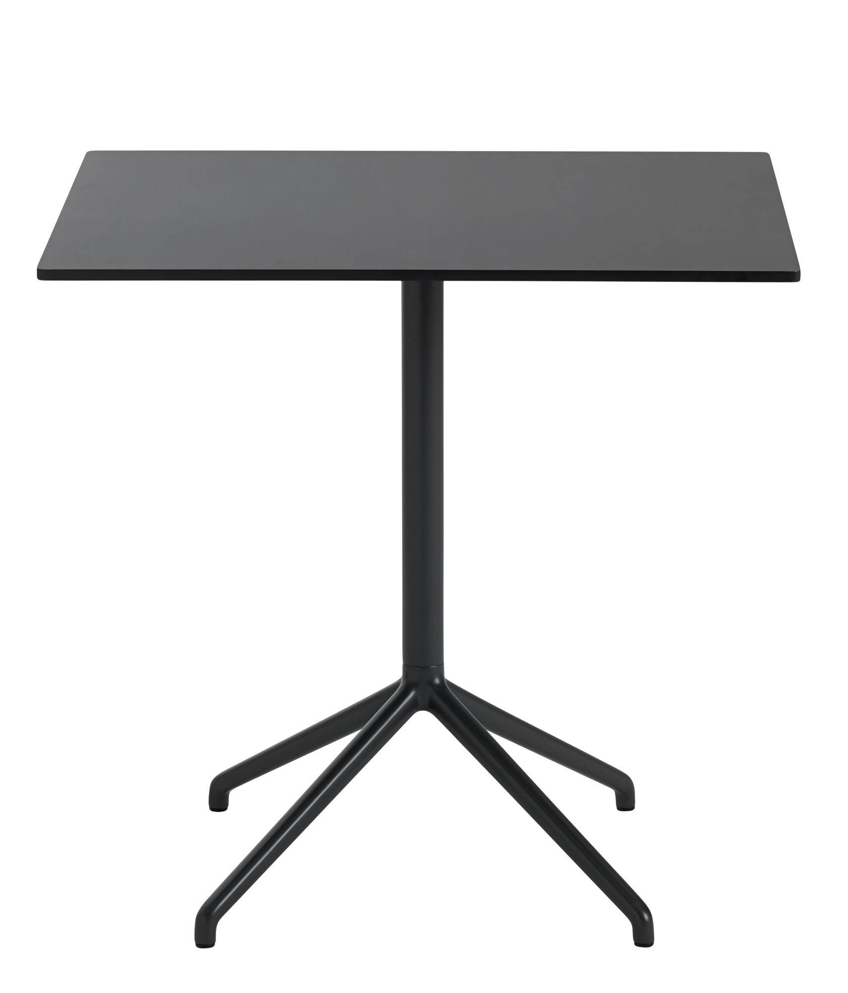 Schwarzer Still Cafe Table Beistelltisch von Muuto mit quadratischer Tischplatte und filigranem Fußgestell.