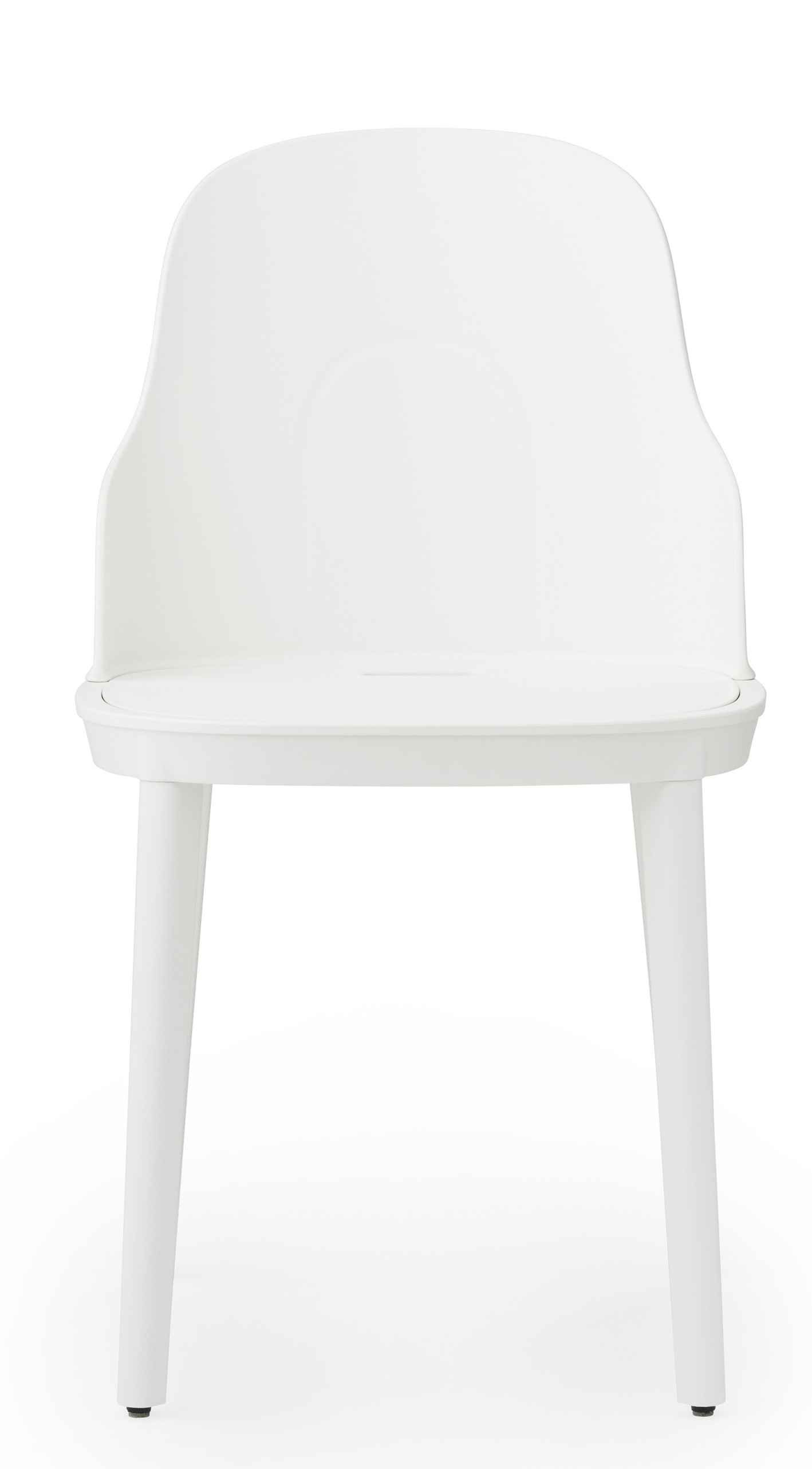 Weißer Allez Chair PP Stuhl von Normann Copenhagen, moderner Kunststoffstuhl für Esszimmer und Wohnbereich.