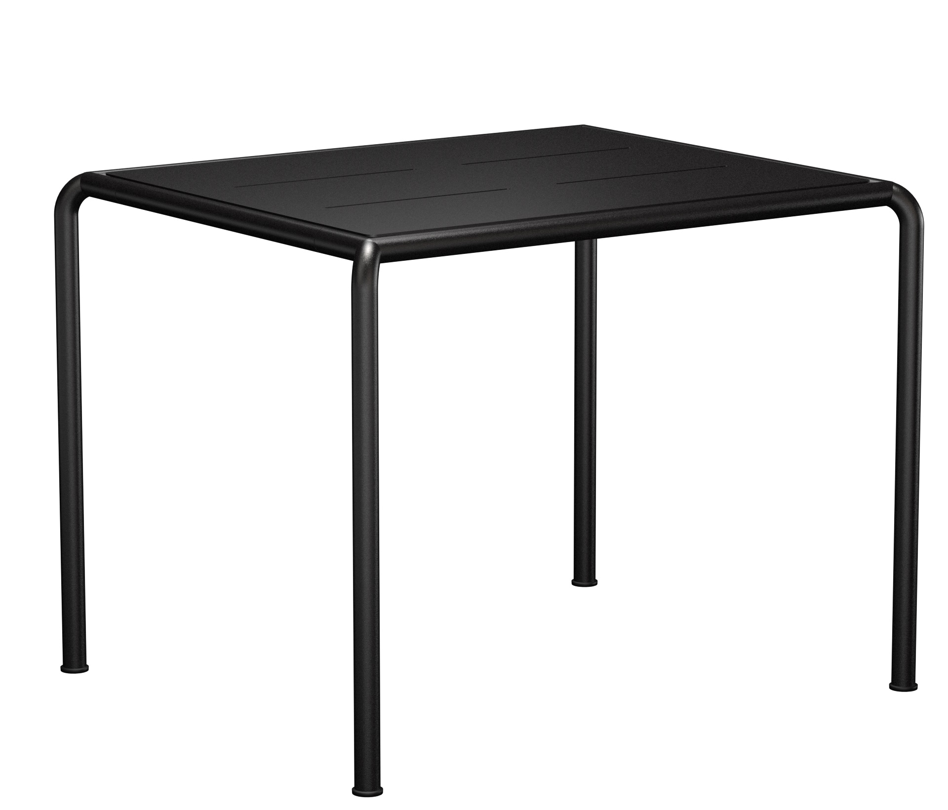 Schwarzer Avanti Esstisch von Houe für den Außenbereich, quadratisch mit minimalistischem Design und Metallgestell.