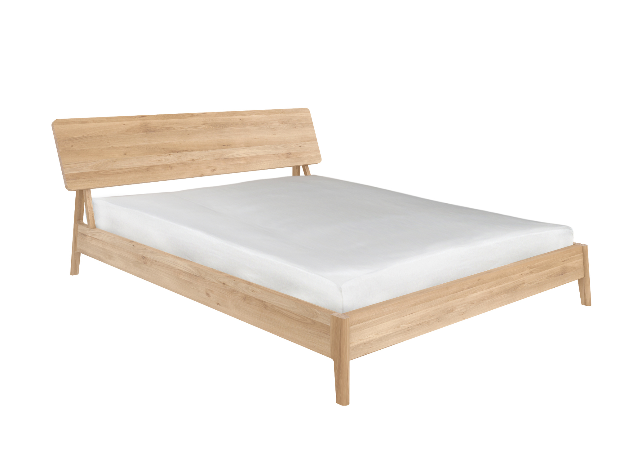 Ethnicraft Air Bett aus Eiche, 180x200 cm, mit schlichtem Design und hellem Holz.