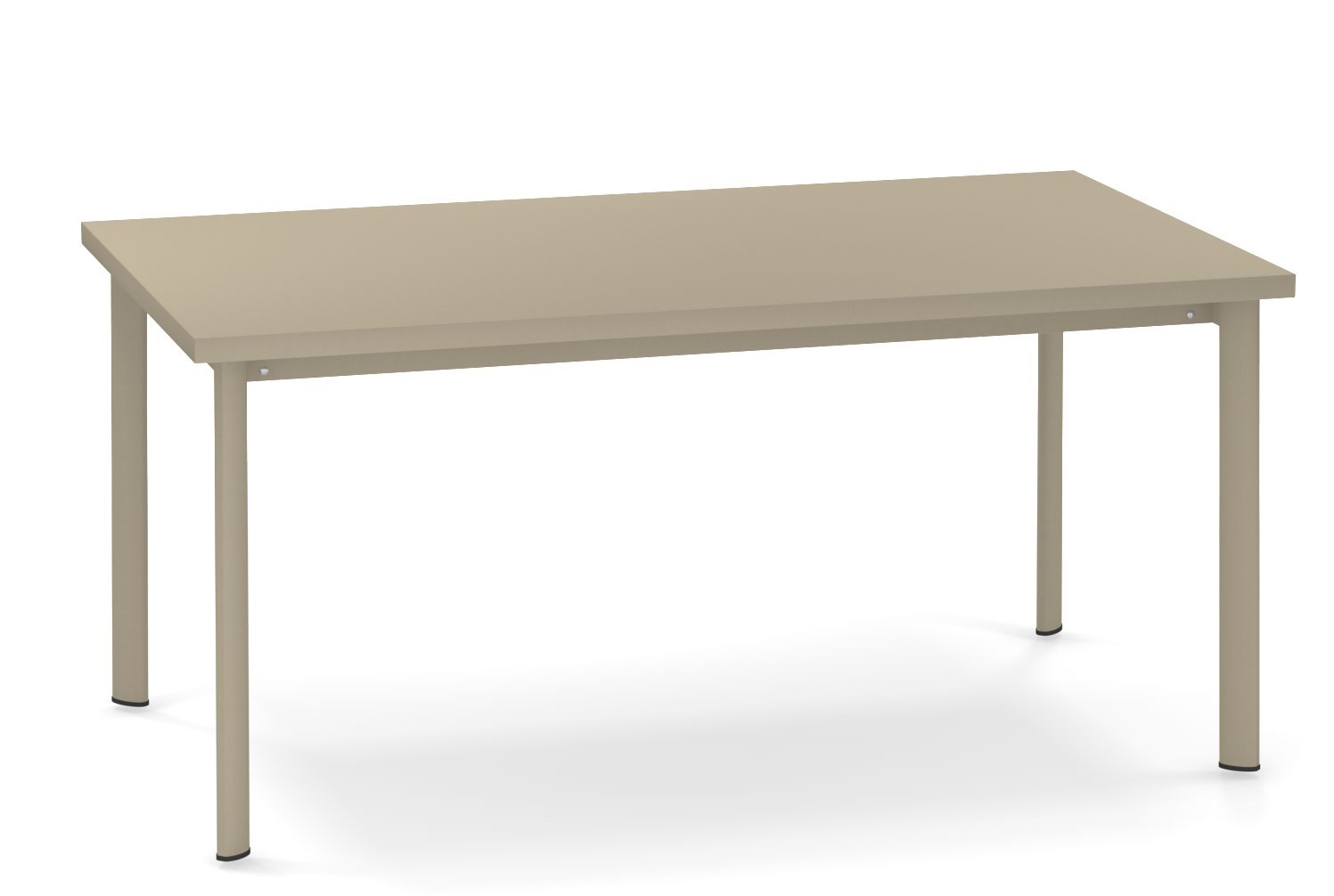 Star Tisch Outdoor von Emu, rechteckiger Gartentisch aus Metall in Taupe, moderne Outdoor-Möbel für Terrasse und Garten.
