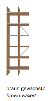FNP Regal von Nils Holger Moormann, braun gewachst, mit Fachböden und minimalistischem Design.