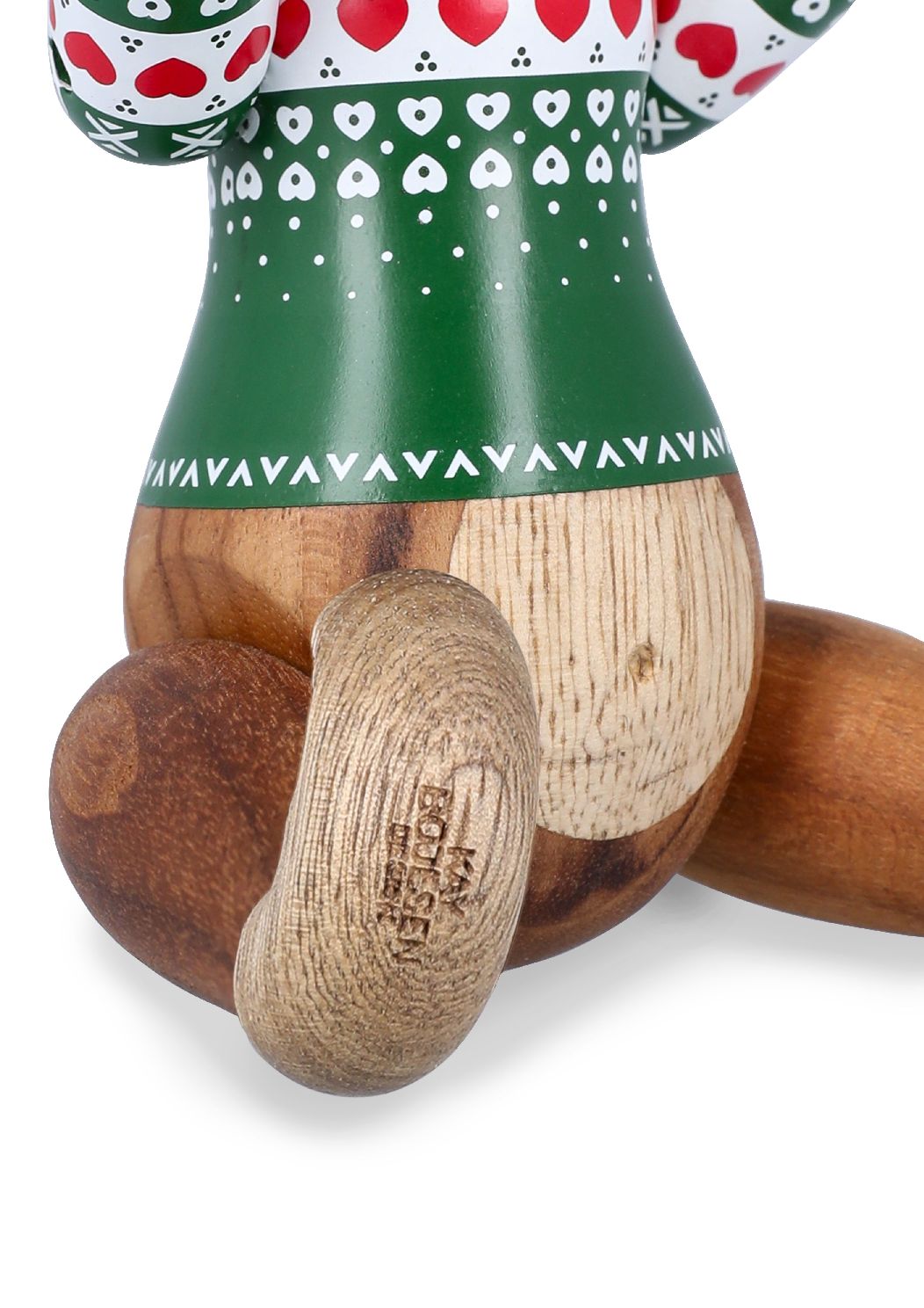 Kersttrui-aapje groen klein houten beeldje Kay Bojesen 