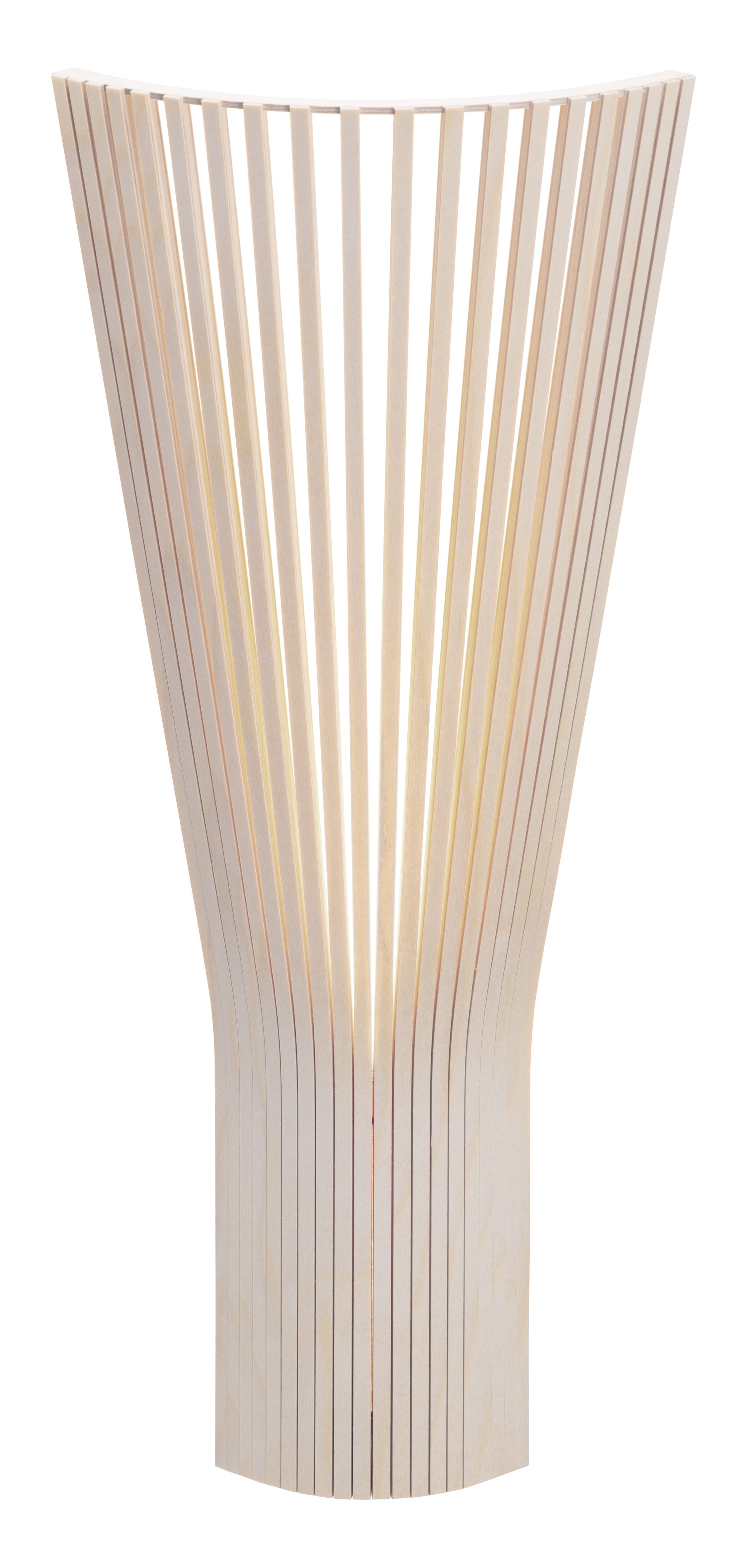 Secto Design Eckleuchte 4236 aus hellem Birkenholz, moderne Wandlampe für indirektes Licht.
