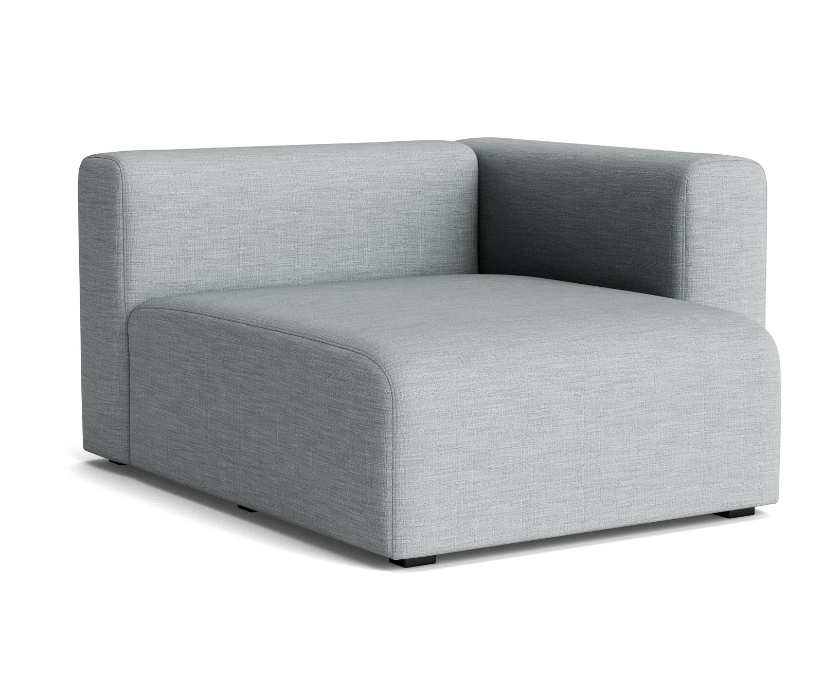 Heller, grauer Mags Sofa Chaise Longue mit Armlehne rechts von Hay für Wohnzimmer.
