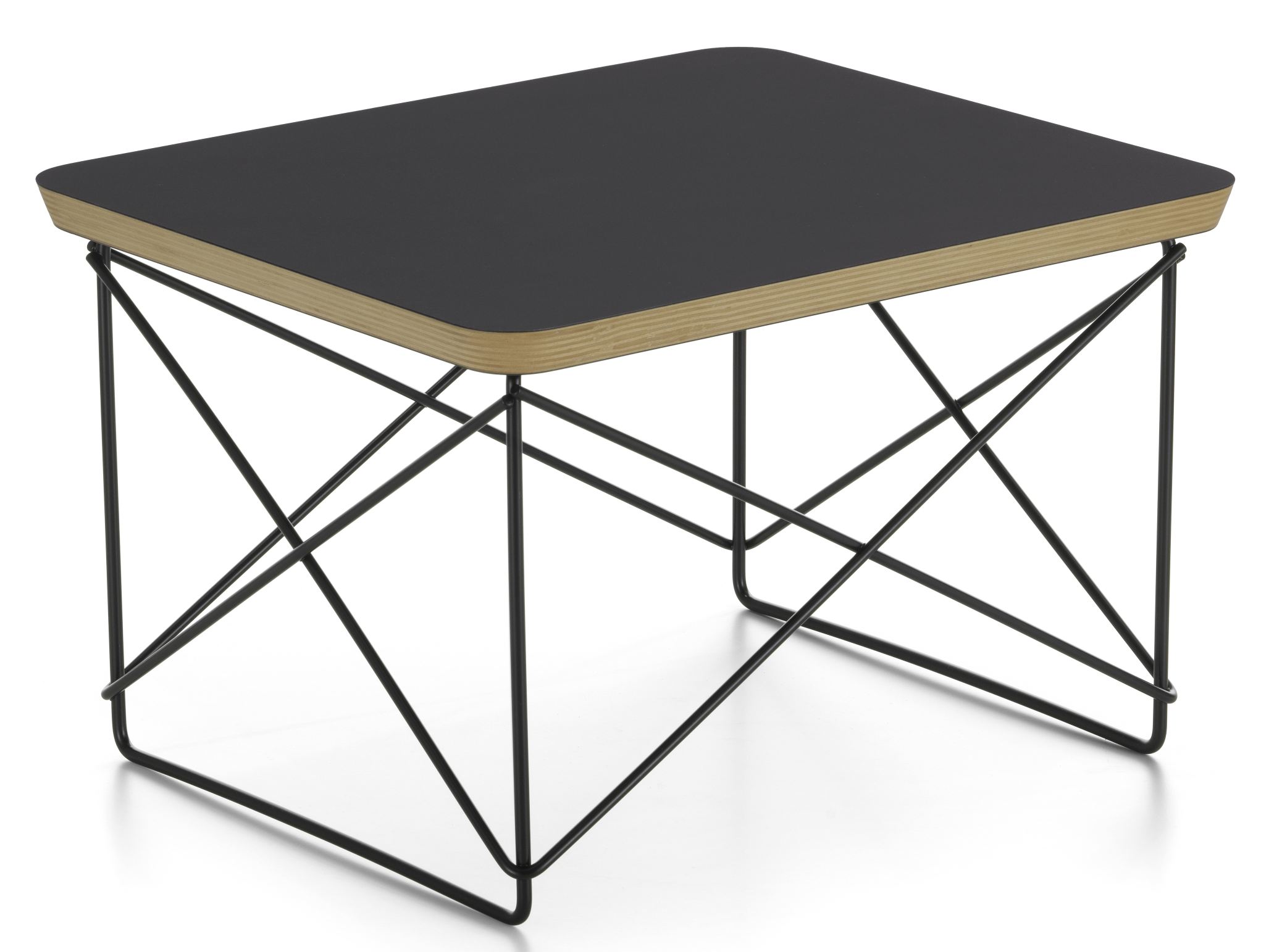 Bijzettafel LTR HPL zwart Vitra, staaldraad met zwarte poedercoating