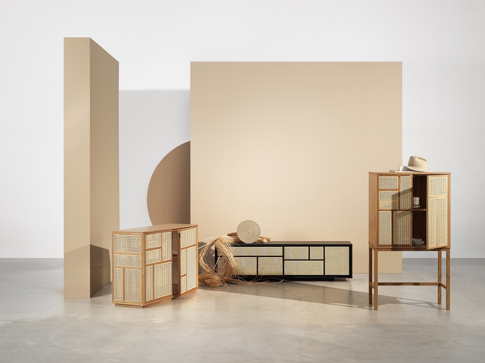 Air Sideboard von Design House Stockholm: Sideboards und Schrankmöbel aus Holz und Rattan.