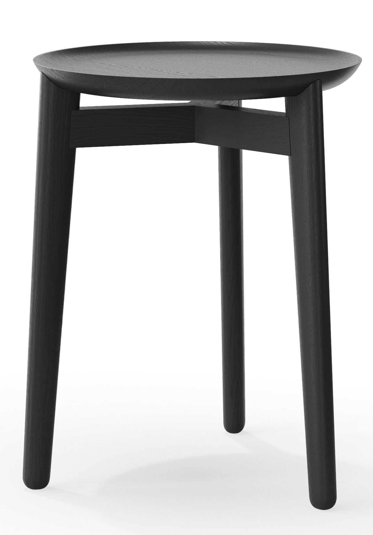 Plaisir 1 Beistelltisch H 46 cm von Zeitraum, runder Holztisch in Schwarz, modernes Design.