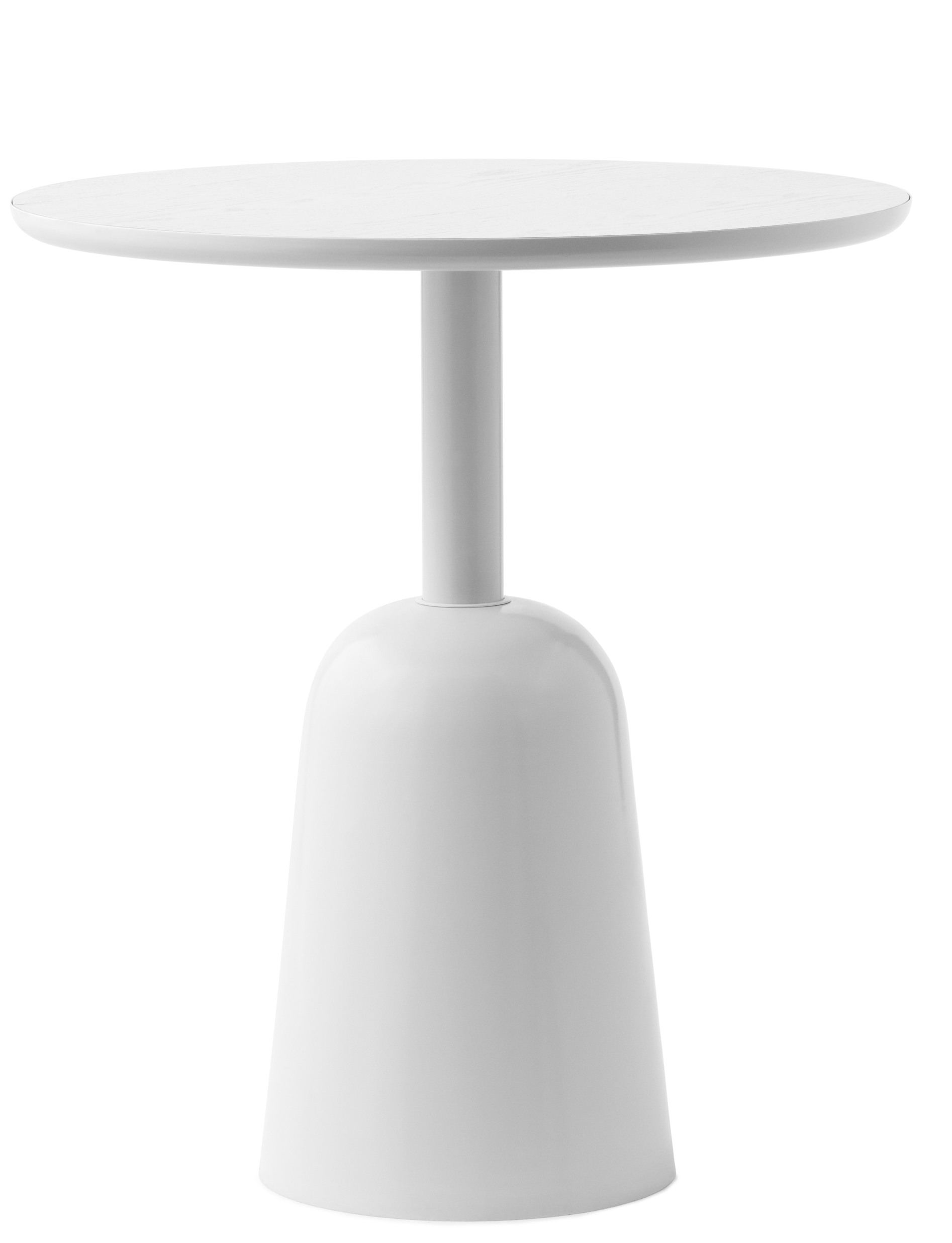 Weißer Turn Table Tisch von Normann Copenhagen, runder Beistelltisch aus Stahl für modernes Wohnzimmer.