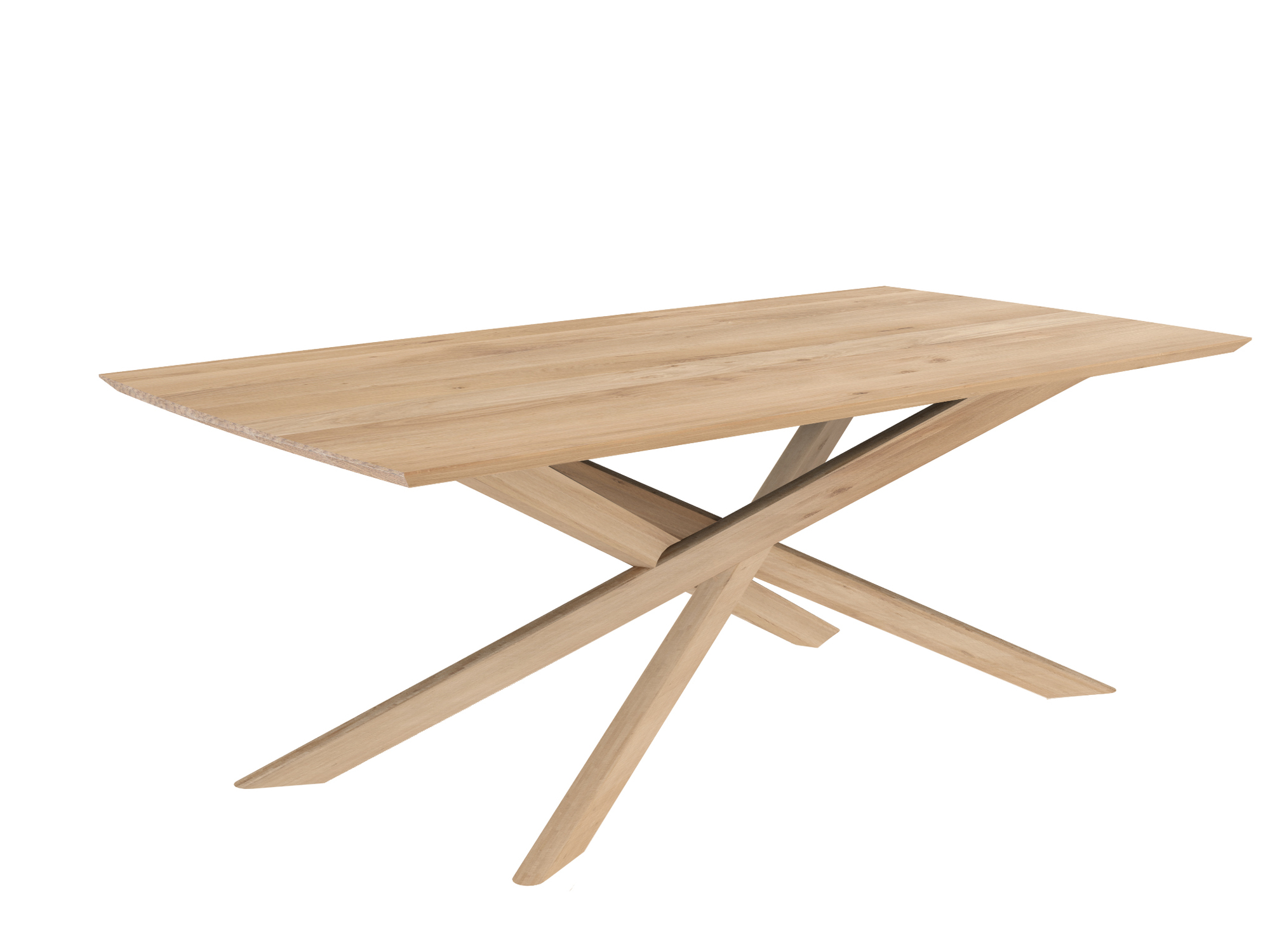 Mikado Esstisch aus Eiche von Ethnicraft mit einzigartigem, gekreuztem Untergestell. Moderner Holztisch für Esszimmer.