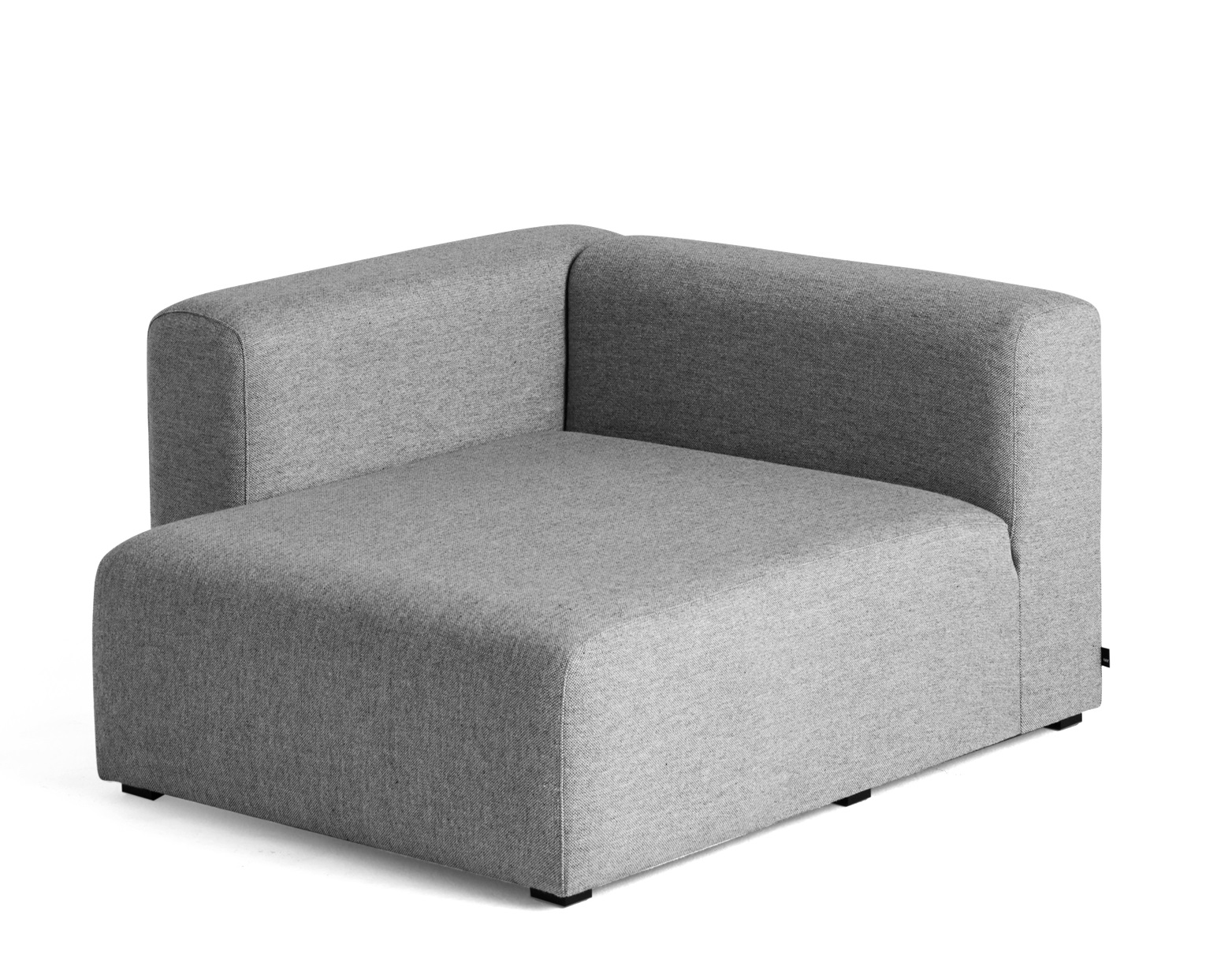Graues Hay Mags Sofa Element mit Armlehne links, modernes modulares Design.