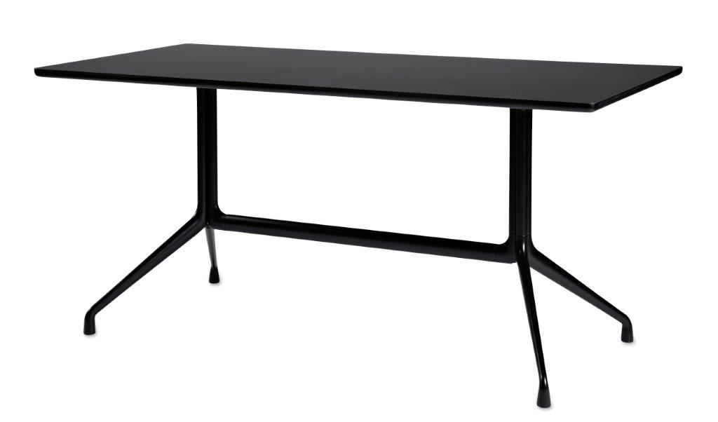 Schwarzer Hay About A Table AAT10 Tisch mit rechteckiger Tischplatte und filigranem Untergestell.