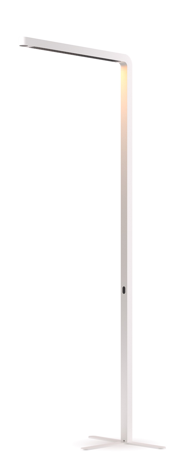 Team Agile Stehleuchte in Grau: Moderne LED-Stehlampe mit minimalistischem Design für Büro und Wohnzimmer.