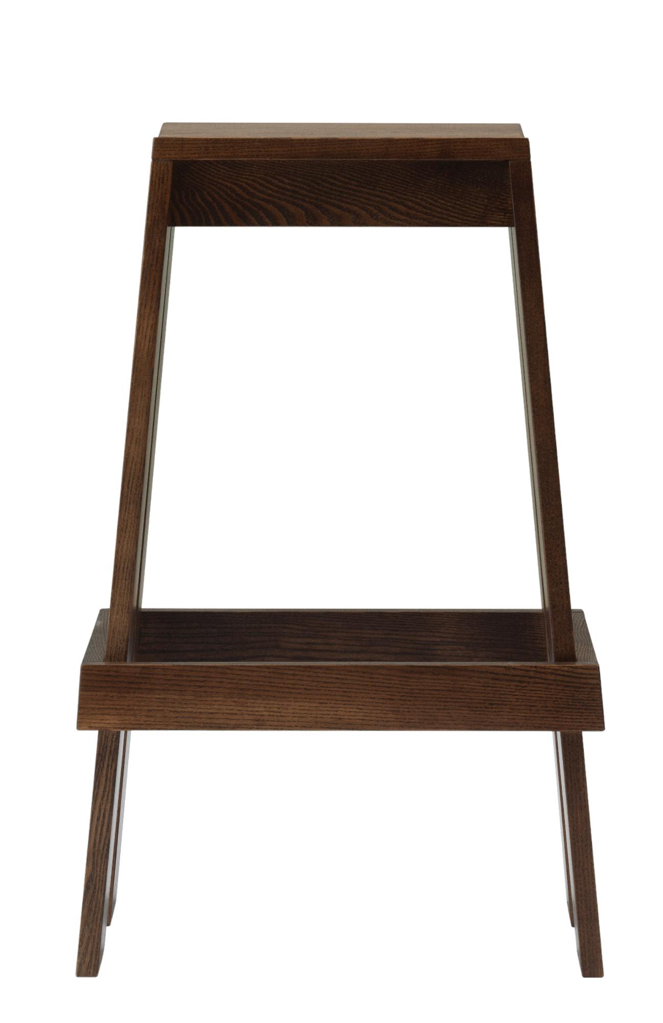 Let Barstool Barhocker H 75 cm von Normann Copenhagen aus dunklem Holz, Frontansicht.