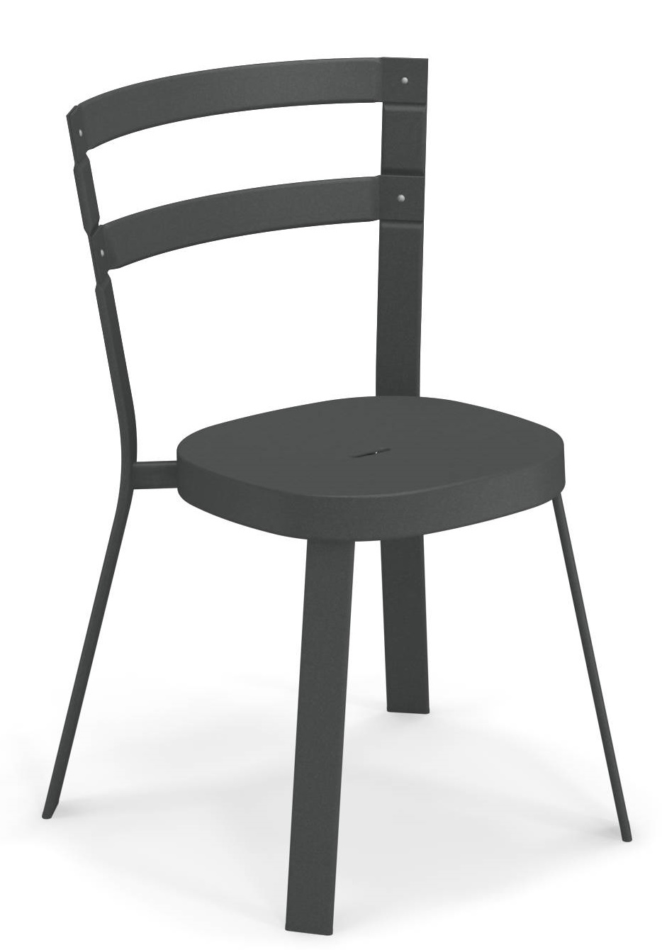 Emu Thor Chair Stuhl für den Außenbereich, moderner Gartenstuhl aus anthrazitfarbenem Metall, minimalistisches Design.