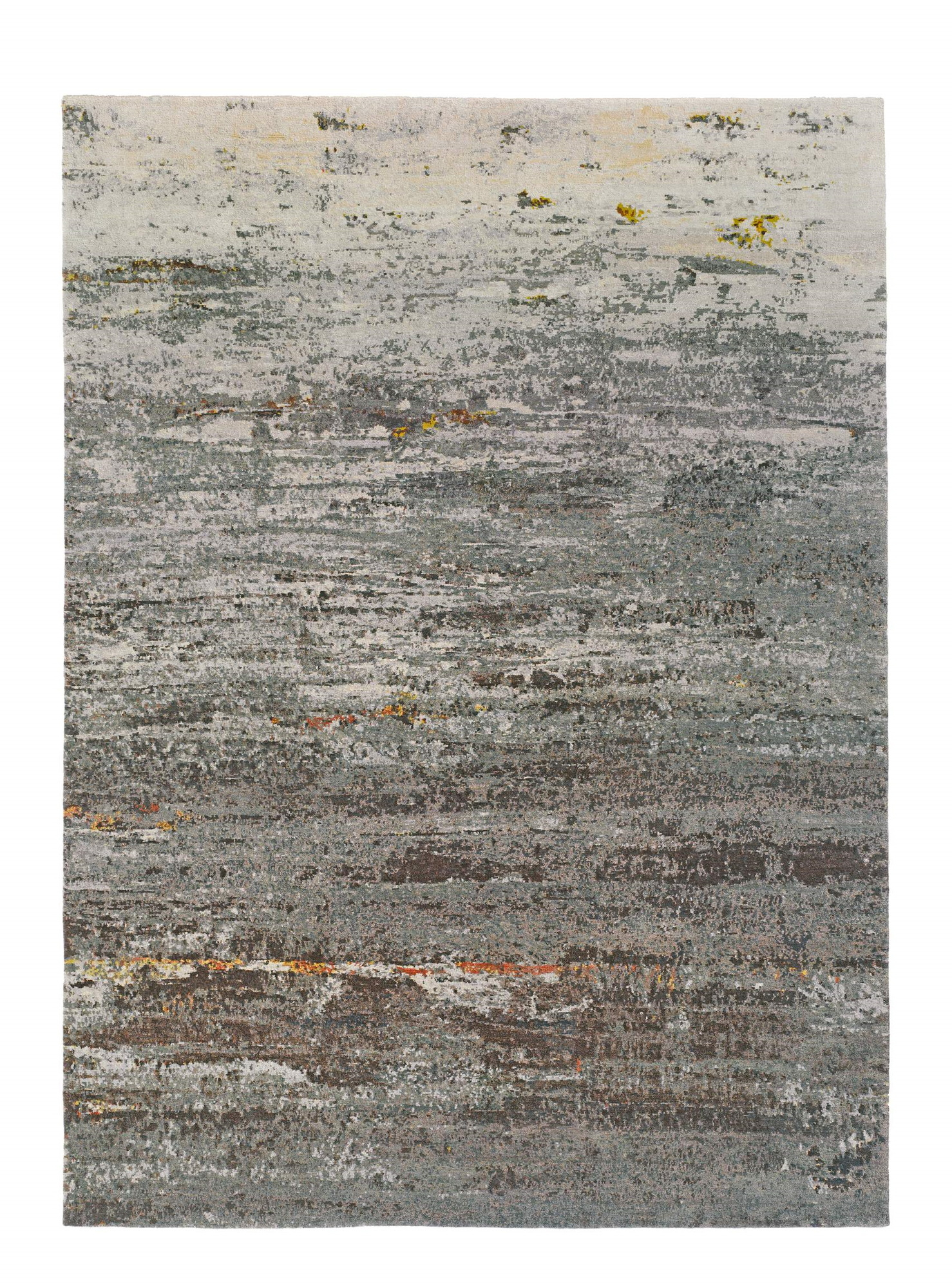 Legends of Carpets Teppich, Modell Walter Knoll, abstraktes Muster in Grau- und Brauntönen, hochwertige Teppich-Kollektion.