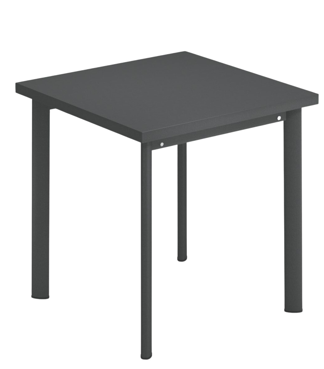 Quadratischer, anthrazitfarbener Star Tisch von Emu für den Außenbereich, ideal für Garten und Terrasse.