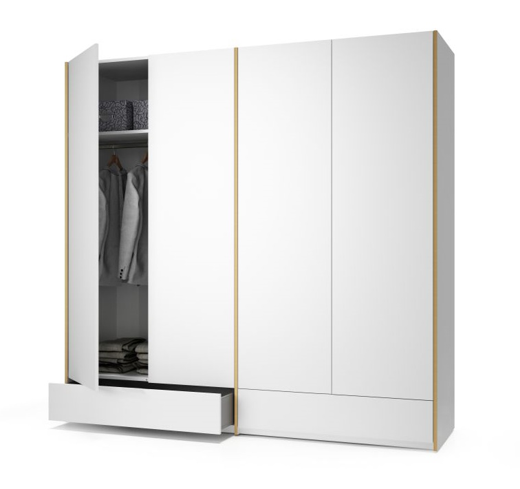 MODULAR PLUS Schrank Kombination von Müller Möbelwerkstätten mit offenen Türen und Schubladen.