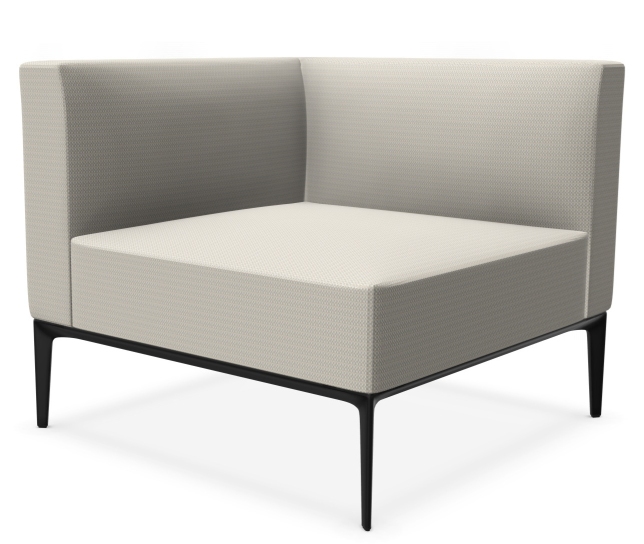 Beiger 781 Jaan Sessel von Walter Knoll mit schwarzem Gestell, Eckelement für moderne Wohnräume.